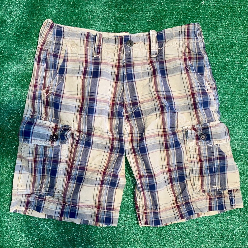 Vintage 2000s American Eagle Plaid Cargo Shorts 33